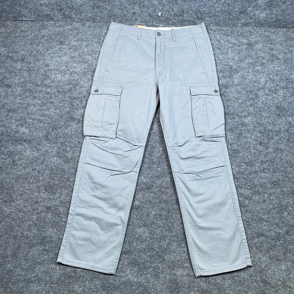 Levis Cargo I Relaxed Fit Pants Grey Twill Multi Pocket Mens 31x30 NEW